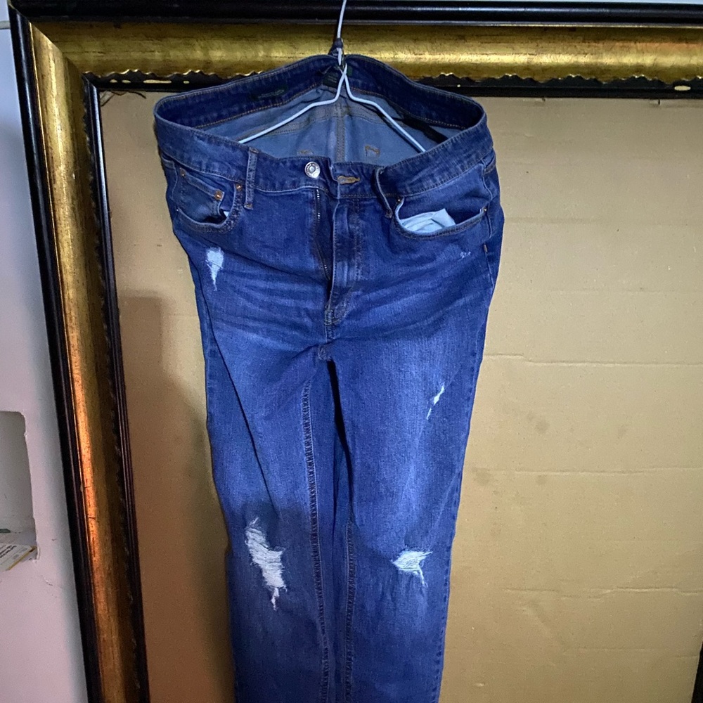Fashion Nova Distressed Demin Blue Jeans